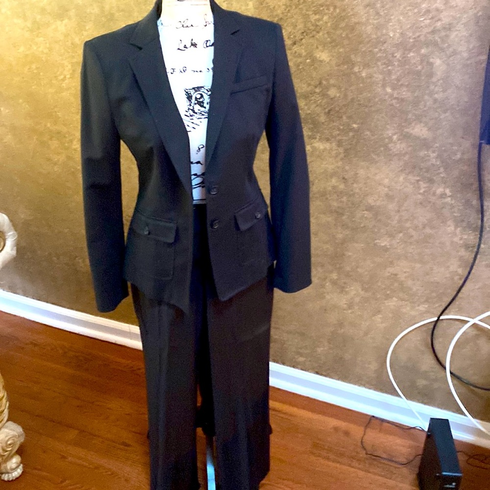 Tailored black Banana Republic suit jacket size 8 with size 10 Ann Taylor pants